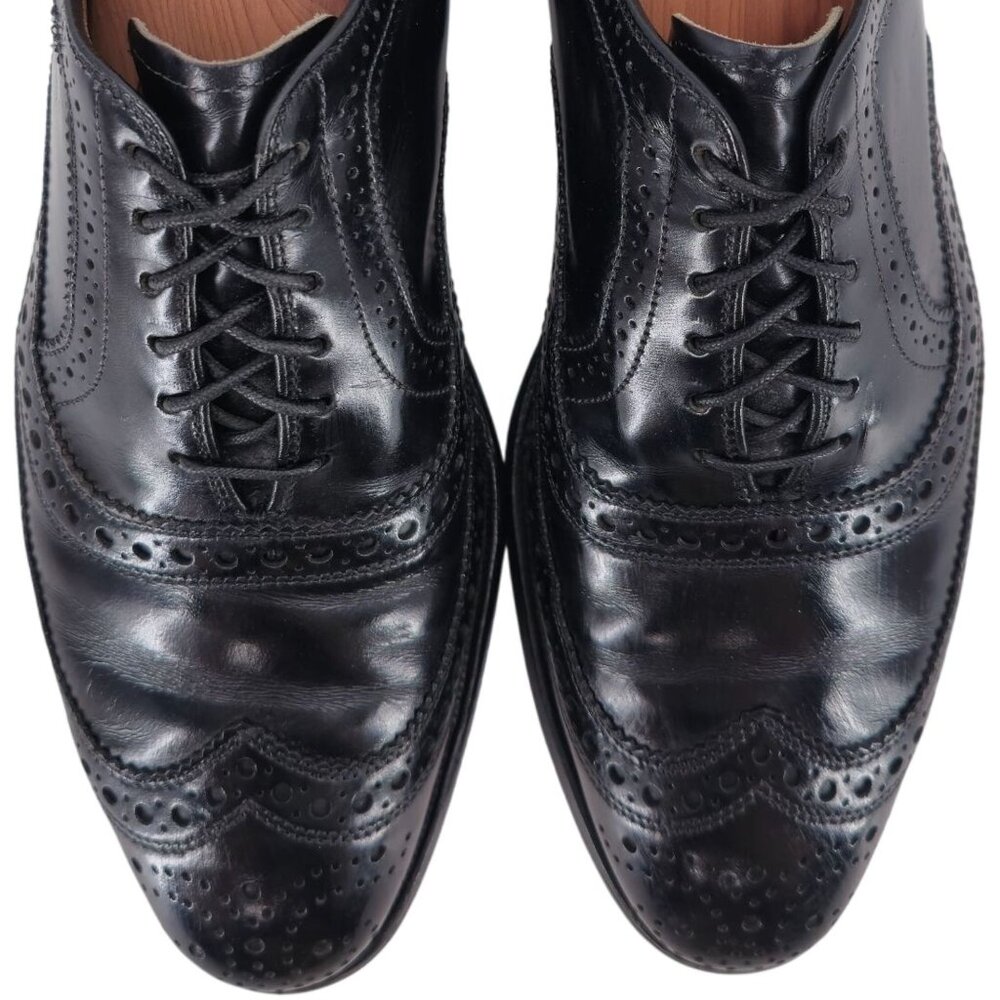 Allen Edmonds McAllister Black Leather Dress Shoes Mens 8A Wingtip Brogue Oxford - Picture 13 of 13